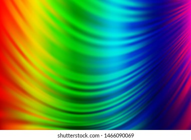Light Multicolor, Rainbow vector pattern with lines, ovals. An elegant bright illustration with gradient. A completely new template for your business design.