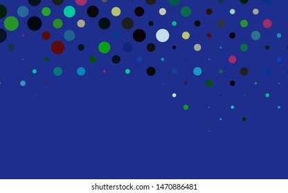 Light Multicolor, Rainbow vector pattern with spheres. Blurred bubbles on abstract background with colorful gradient. Pattern for ads, booklets.
