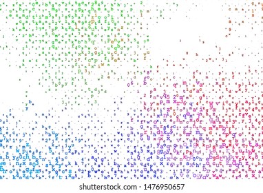 Light Multicolor, Rainbow vector pattern with ABC symbols. Blurred design in simple style with signs of alphabet. Smart design for your business advert of university.