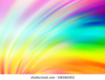 Light Multicolor, Rainbow vector pattern with lines, ovals. An elegant bright illustration with gradient. Marble style for your business design.