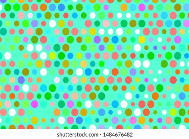 Light Multicolor, Rainbow vector pattern with spheres. Blurred bubbles on abstract background with colorful gradient. Pattern for ads, leaflets.