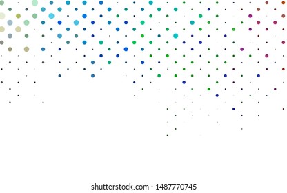 Light Multicolor, Rainbow vector pattern with spheres. Blurred bubbles on abstract background with colorful gradient. Pattern for ads, leaflets.