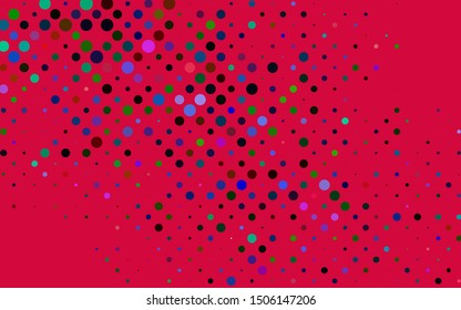 Light Multicolor, Rainbow vector pattern with spheres. Modern abstract illustration with colorful water drops. Pattern of water, rain drops.