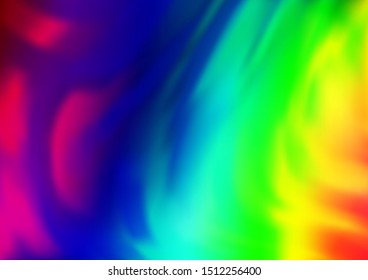 Light Multicolor, Rainbow vector pattern with bent ribbons. Shining crooked illustration in marble style. A new texture for your  ad, booklets, leaflets.