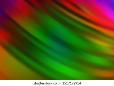 Light Multicolor, Rainbow vector pattern with lines, ovals. Modern gradient abstract illustration with bandy lines. New composition for your brand book.