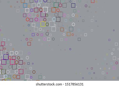 Light Multicolor, Rainbow vector pattern with spheres, squares. Abstract backdrop with colorful circles, rectangles. Completely new template for your brand book.