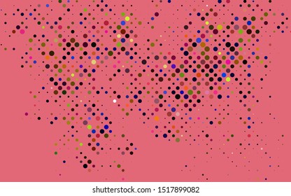 Light Multicolor, Rainbow vector pattern with spheres. Modern abstract illustration with colorful water drops. Pattern for ads, leaflets.