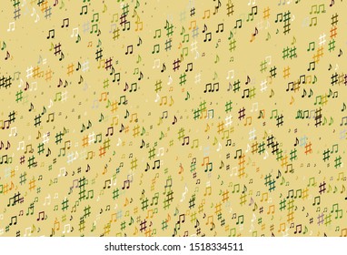 Light Multicolor, Rainbow vector pattern with music elements. Shining illustration of colorful gradient music notes. Modern design for wallpapers.