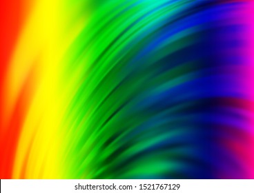 Light Multicolor, Rainbow vector pattern with lines, ovals. Glitter abstract illustration with wry lines. The best blurred design for your business.