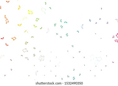 Light Multicolor, Rainbow vector pattern with music elements. Abstract illustration with colorful symbols of melody. Template for fasion magazines.