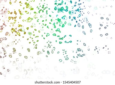 Light Multicolor, Rainbow vector pattern with spheres. Glitter abstract illustration with blurred drops of rain. Design for posters, banners.