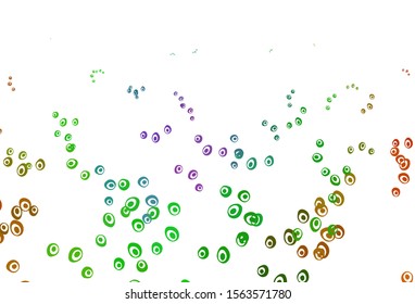 Light Multicolor, Rainbow vector pattern with spheres. Abstract illustration with colored bubbles in nature style. Template for your brand book.