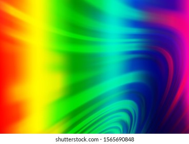 Light Multicolor, Rainbow vector pattern with lines, ovals. Modern gradient abstract illustration with bandy lines. Textured wave pattern for backgrounds.