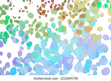 Light Multicolor, Rainbow vector pattern with curved circles. Brand new colored illustration in marble style with gradient. A completely new marble design for your business.