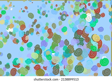 Light Multicolor, Rainbow vector pattern with curved circles. Brand new colored illustration in marble style with gradient. A completely new marble design for your business.