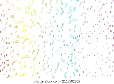 Light Multicolor, Rainbow vector pattern with music elements. Isolated colorful music keys on abstract background. Pattern for festival leaflets.