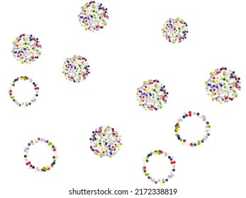 Light Multicolor, Rainbow vector pattern with spheres. Pattern for web page, banner,poster, card. Blurred bubbles on abstract background with colorful gradient. 