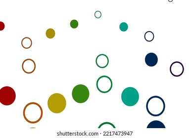 Light Multicolor, Rainbow vector pattern with spheres. Illustration with set of shining colorful abstract circles. Design for business adverts.