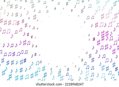 Light Multicolor, Rainbow vector pattern with music elements. Shining illustration of colorful gradient music notes. Pattern for school ad, booklets.