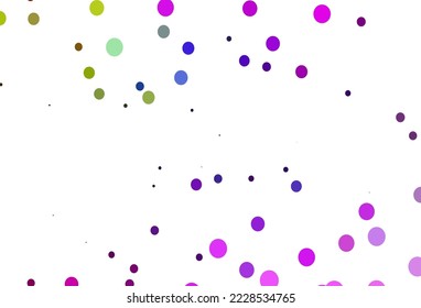 Light Multicolor, Rainbow vector pattern with spheres. Blurred decorative design in abstract style with bubbles. Completely new template for your brand book.