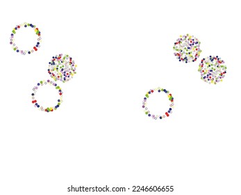 Light Multicolor, Rainbow vector pattern with spheres. Splash effect banner. Glitter silver dot abstract illustration with blurred drops of rain. 
