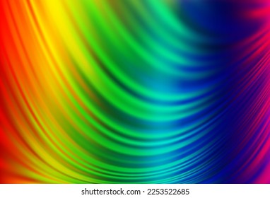 Light Multicolor, Rainbow vector pattern with curved circles. An elegant bright illustration with gradient. Textured wave pattern for backgrounds.