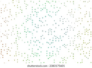 Light Multicolor, Rainbow vector pattern with symbol of cards. Illustration with set of hearts, spades, clubs, diamonds. Pattern for ads of parties, events in Vegas.