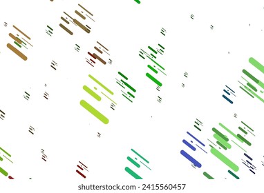 Multicolor claro, patrón vectorial arcoiris con líneas estrechas. Ilustración de colores brillantes con líneas estrechas. Patrón de folletos y folletos comerciales.