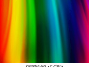 Light Multicolor, Rainbow vector pattern with bent ribbons. A sample with blurred bubble shapes. New composition for your brand book.