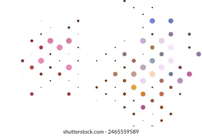 Light Multicolor, Rainbow vector pattern with spheres. Glitter abstract illustration with blurred drops of rain. Template for your brand book.