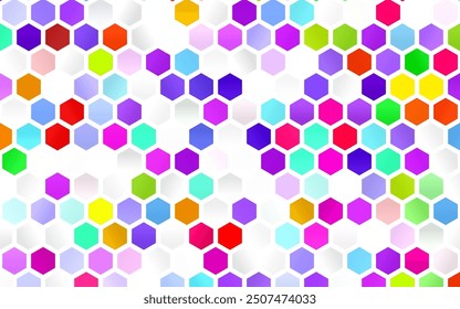 Light Multicolor, Rainbow vector pattern with colorful hexagons. Abstract illustration with colorful hexagons. Pattern can for your ad, booklets.