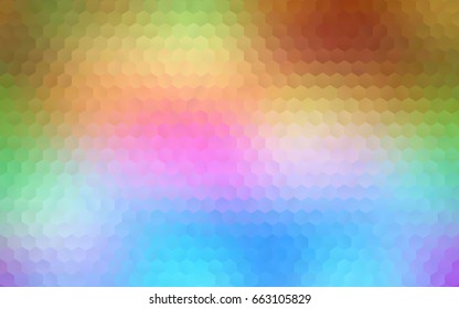 Light Multicolor, Rainbow vector pattern. Hexagonal template. Geometric sample. Repeating hexagon shapes. Brand-New texture for your design. Pattern can be used for background