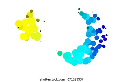 Light Multicolor, Rainbow vector pattern with colored spheres. Geometric sample of repeating circles on white background in halftone style.