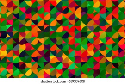 Light Multicolor, Rainbow vector pattern with colored spheres. Geometric sample of repeating circles on white background in halftone style.