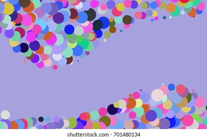 Light Multicolor, Rainbow vector pattern with colored spheres. Geometric sample of repeating circles on white background in halftone style.