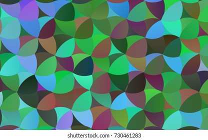 Light Multicolor, Rainbow vector pattern with colored spheres. Geometric sample of repeating circles on white background in halftone style.