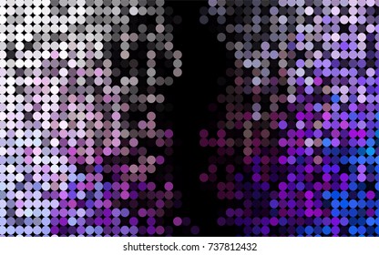 Light Multicolor, Rainbow vector pattern with colored spheres. Geometric sample of repeating circles on white background in halftone style.