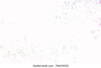 Light Multicolor, Rainbow vector pattern with colored spheres. Geometric sample of repeating circles on white background in halftone style.