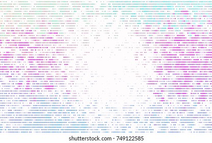 Light Multicolor, Rainbow vector pattern with colored spheres. Geometric sample of repeating circles on white background in halftone style.