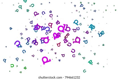 Light Multicolor, Rainbow vector pattern with ABC symbols. Shining illustration with ABC symbols on abstract template. Best design for your ad, poster, banner of college.