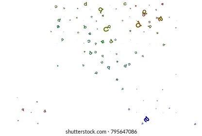 Light Multicolor, Rainbow vector pattern with ABC symbols. Modern geometrical illustration with ABC english symbols. Template can be used as a background for ads of typography.