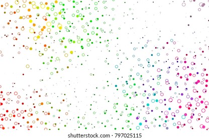 Light Multicolor, Rainbow vector  pattern with spheres. Blurred decorative design in abstract style with bubbles. New design for ad, poster, banner of your website.
