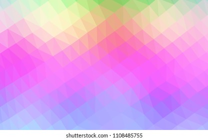 Light Multicolor, Rainbow vector polygon abstract backdrop. Colorful illustration in abstract style with gradient. The textured pattern can be used for background.