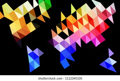 Light Multicolor, Rainbow vector polygon abstract layout. Brand new colored illustration in blurry style with gradient. Brand new style for your business design.