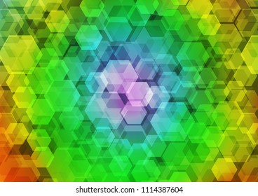 Light Multicolor, Rainbow vector polygon abstract pattern. Modern geometrical abstract illustration with gradient. hexagonal pattern for your business design.