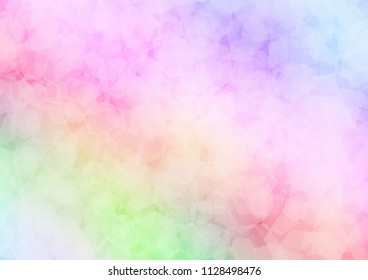 Light Multicolor, Rainbow vector polygon abstract template. Creative geometric illustration in Origami style with gradient. The best hexagonal design for your business.