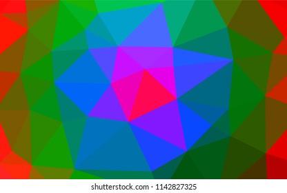 Light Multicolor, Rainbow vector polygon abstract background. Colorful abstract illustration with gradient. A completely new template for your business design.
