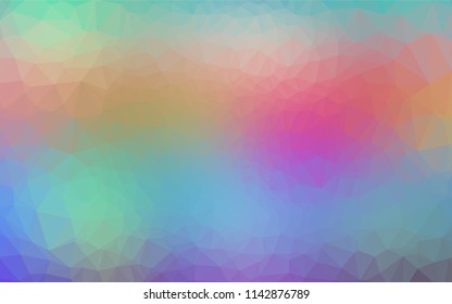 Light Multicolor, Rainbow vector polygon abstract backdrop. Glitter abstract illustration with an elegant design. A completely new template for your business design.