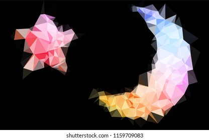 Light Multicolor, Rainbow vector polygon abstract background. Modern geometrical abstract illustration with gradient. Triangular pattern for your business design.
