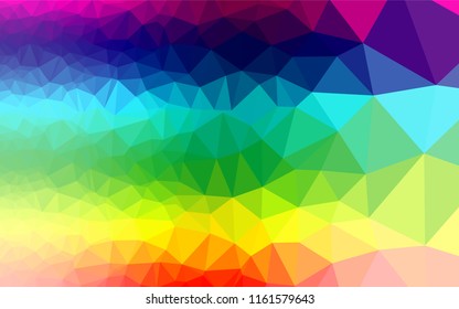 Light Multicolor, Rainbow vector polygon abstract layout. Glitter abstract illustration with an elegant design. The elegant pattern can be used as part of a brand book.